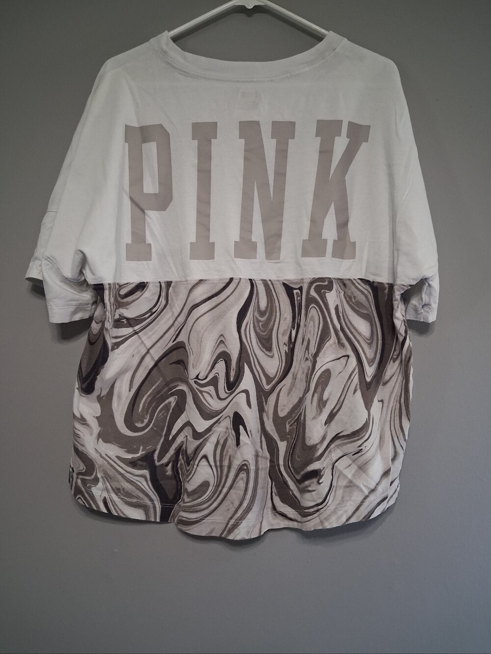 Victoria's Secret PINK marble Swirl 2 Tone Shirt